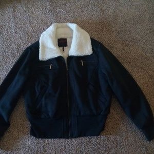 NWOT black cloth bomber style jacket